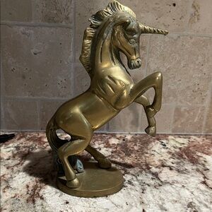 Vintage brass heavy Unicorn Figurine